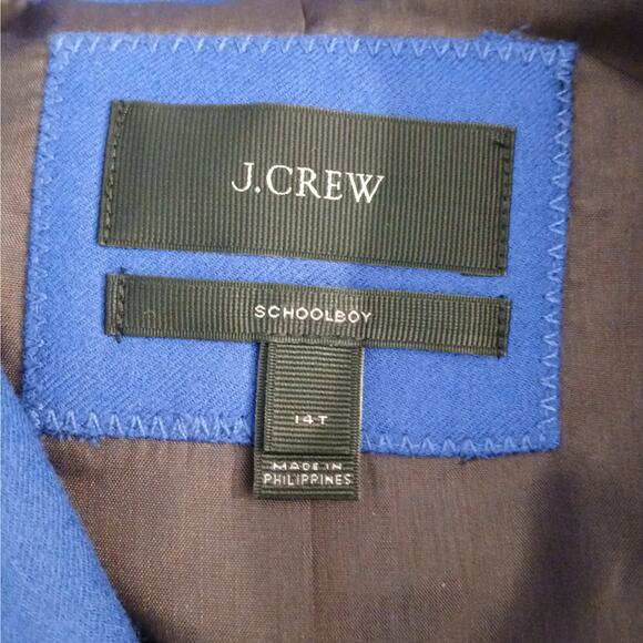 J.Crew SZ 14L 100% Wool Schoolboy Blazer in Blue Gold Signature Buttons - Picture 6 of 7